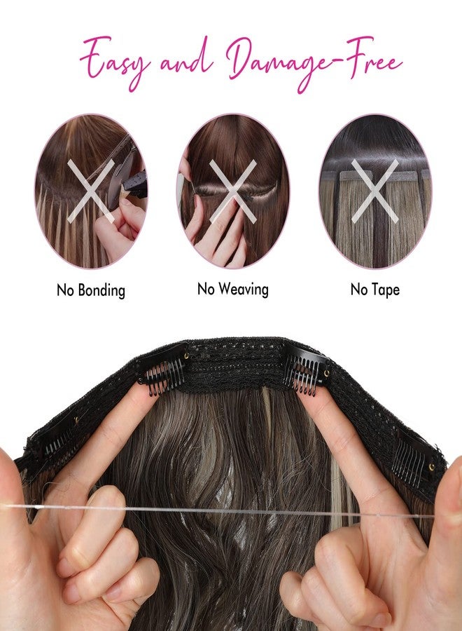 REECHO Invisible Wire Hair Extensions with Thinner Softer Lace Weft (Chocolate Brown, 12 Inch (Pack of 1)) - Image 5
